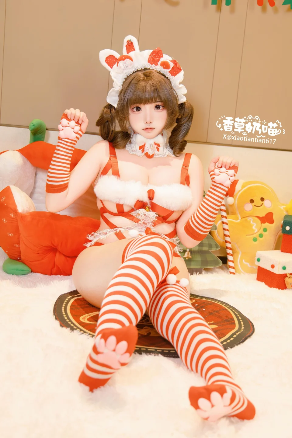 香草奶喵 - No.001 圣诞礼物 [135P,25V-1.04GB] tg@simisebaisi 【丝足阁】045.webp